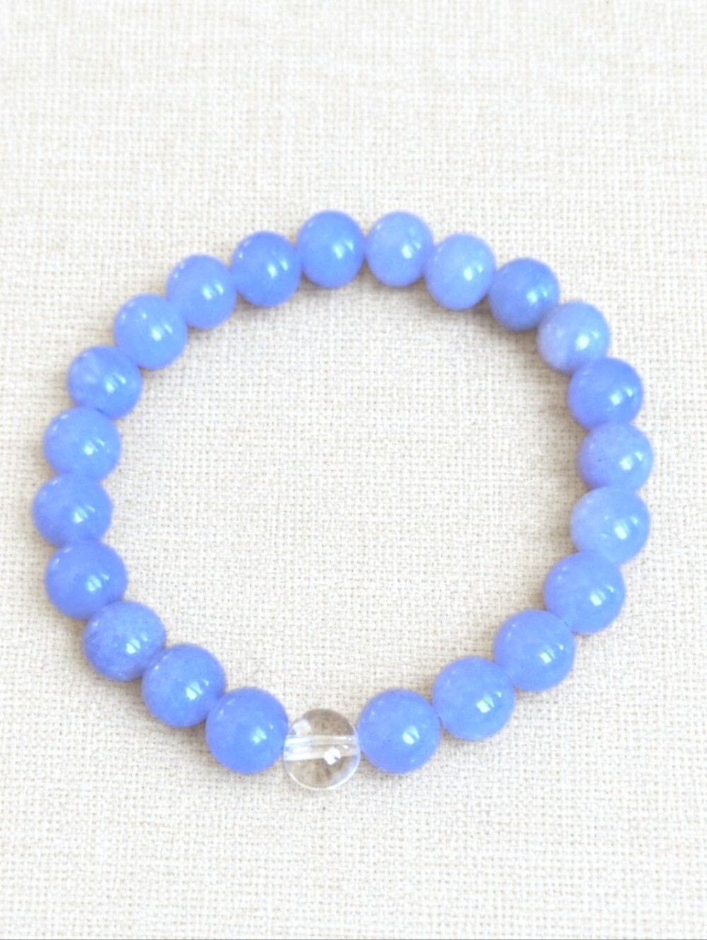 Purple Lepidolite Beaded Stretch Bracelet | Handmade